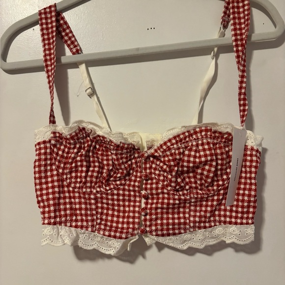 Urban Outfitters Red Gingham Crop Top - Picture 3 of 5